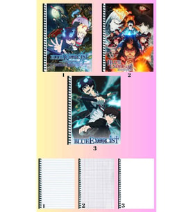 ao no exorcist 3 adet defter A4 büyük boy 72 sayfa çizgili_kareli_çizgisiz defter seti