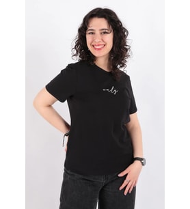 Only Bisiklet Yaka Lotta Regular Fit Kadın T-shirt - 15339251 (Siyah)