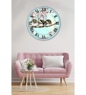 Retro Tasarımlı Duvar Saati 35x35 Cm (Baskılı)