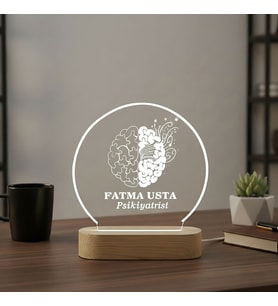KİŞİSELLEŞTİRİLEBİLİR Psikiyatrist 3D LED Lamba Ofis Hediyesi (Şeffaf)