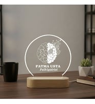KİŞİSELLEŞTİRİLEBİLİR Psikiyatrist 3D LED Lamba Ofis Hediyesi (Şeffaf)