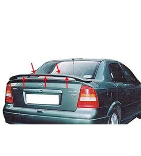Opel Astra Uyumlu G Sedan Spoiler Bagaj Yüksek (Işıklı) Fiber 1998-2009