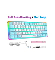 Rgb Oyuncu Klavyesi MX-1 Mekanik Gaming Blue Switch Klavye Türkçe Q Beyaz Mini Klavye