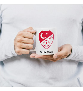 Türkiye Futbol Federasyonu İsimli Kupa Bardak, TFF Kupa Bardak İsimli Hediye, 330ml, Beyaz (Doğal Beyaz)