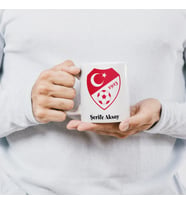 Türkiye Futbol Federasyonu İsimli Kupa Bardak, TFF Kupa Bardak İsimli Hediye, 330ml, Beyaz (Doğal Beyaz)