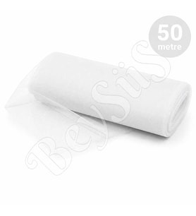 Süsleme Tülü Beyaz Kristal Tül 50 m