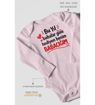 Babaya Özel Uzun Kollu Bebek Body %100 Pamuk