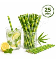 Parti Kağıt Pipeti 25li Bambu