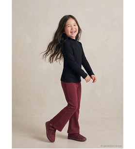 LCW Kids Bordo İspanyol Paça Kız Çocuk Tayt
