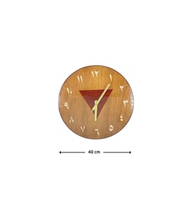 Red Triangle Wooden Wall Clock