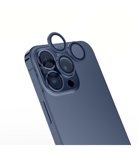 Apple iPhone 15 Pro Uyumlu Zore Mikro Kamera Lens Koruyucu (Koyu Mavi)