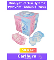 Premium Cinsiyet Partisi 50 Kart Kız Mı Erkek Mi Oylama 19x19cm Tahmin Kutusu