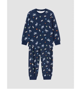 LCW Kids Lacivert Baskılı Erkek Çocuk Pijama Takım