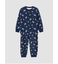 LCW Kids Lacivert Baskılı Erkek Çocuk Pijama Takım