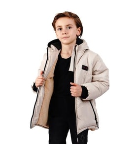 Cg Kids Gri Yandan Cepli içi kürklü Unisex Mont
