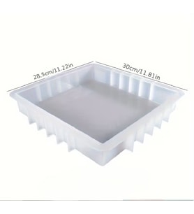 EPOKSİ REÇİNE SİLİKON KALIP İTHAL MEGA BOY DİKDÖRTGEN MUHTELİF SANATSAL KALIP 25X26,5x4,5 CM ÖLÇÜ (Beyaz)