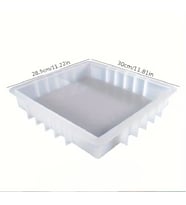 EPOKSİ REÇİNE SİLİKON KALIP İTHAL MEGA BOY DİKDÖRTGEN MUHTELİF SANATSAL KALIP 25X26,5x4,5 CM ÖLÇÜ (Beyaz)