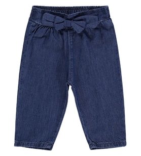 Civil Baby Fiyonk Bağcıklı 6-18 Ay Pantolon Kot - Mavi