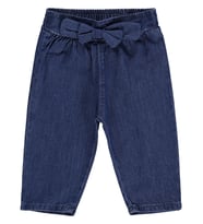 Civil Baby Fiyonk Bağcıklı 6-18 Ay Pantolon Kot - Mavi