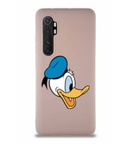 Xiaomi Mi Note 10 Lite Soft Premier Kapak Donald Duck-F Tasarımlı Silikon Kılıf - Pudra (Şeffaf)