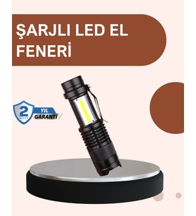 Alüminyum Gövdeli 2000 Lümen Güçlü Led El Feneri