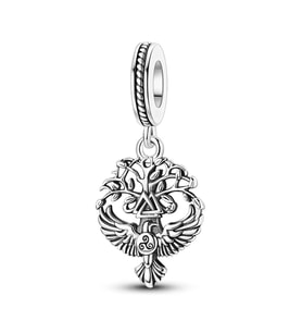İskandinav Viking Hayat Ağacı ve Kuşu Sallantılı Charm