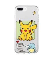 Iphone 7 Plus ve 8 Plus Uyumlu Pokemon Pikachu Tasarımlı Şeffaf Telefon Kılıfı