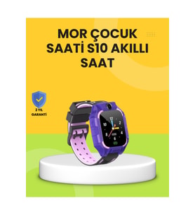 S10 Akıllı Çocuk Saati Mor, Adım Sayar ve Alarm Fonksiyonlarıyla Güvenle Kullanılır