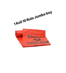EFTAPLAST 80X110 Jumbo Boy Tıbbi Atık Çöp Torbası 800 GR 1 Koli 10 Rulo (Kırmızı)