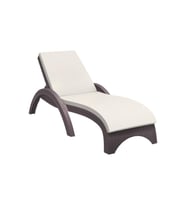 Omnipazar TRK-860 Siesta Fiji Bej Minderli Rattan Desenli Ayarlanabilir Lüks Şezlong