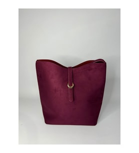Bordo Süet Omuz Çantası (Makyaj Çantalı)