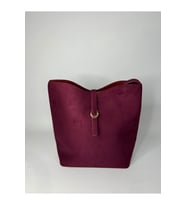 Bordo Süet Omuz Çantası (Makyaj Çantalı)