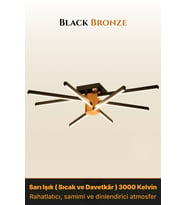 Nova 8 Bronz 6500K LED Tavan Avize – Kumandalı Dim Edilebilir – Aşağı Işık