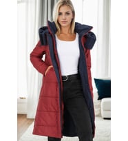 Dewberry Kadın %100 Polyester Kaban Bordo Z9738 Günlük Dış Giyim, Kazak ve Gömlek Kombini, Seyahat Gardırobu