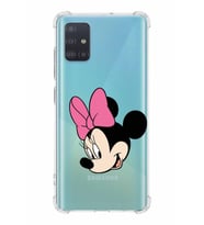 Samsung Galaxy A51  Köşe Korumalı Antişok Kapak Minnie Mouse Tasarımlı Şeffaf  Kılıf
