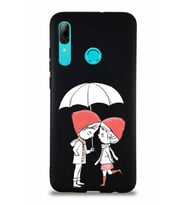Huawei P Smart 2019 Soft Premier Kapak Aşk Tasarımlı Silikon Kılıf - Siyah (Şeffaf)