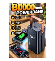 80000 mAh Powerbank – LED Dijital Ekranlı Çoklu Çıkışlı Hızlı Şarj Taşınabilir Batarya