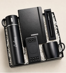 Kişiye Özel Bardaklı Çelik Termos & Kalem & Defter & Powerbank & Kupa Hediye Seti