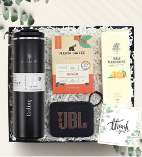 Stanley Termos & JBL Hoparlör & Alerya Kahve & Rebul Kolonya Premium Hediye Seti