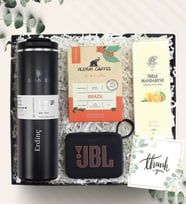 Stanley Termos & JBL Hoparlör & Alerya Kahve & Rebul Kolonya Premium Hediye Seti