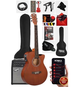 Midex Phx-188-50AMP Elektro Akustik Gitar 50W Şarjlı Bluetooth Amfili Full Set