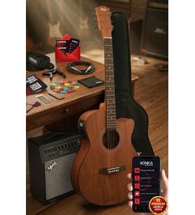 Midex Phx-188-50AMP Elektro Akustik Gitar 50W Şarjlı Bluetooth Amfili Full Set