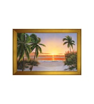 Manzara Temalı Kanvas Tablo 80 x 110 cm Gold Çerçeve