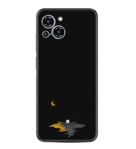 Reeder S23 Max Pro Kılıf Silikon Desen Özel Seri Ay ve Kedi 1683