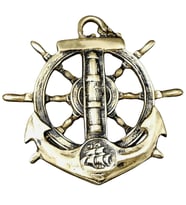 Duvar Süsü Çıpa ve Dümen Objeli Pirinç Döküm (Bronz)