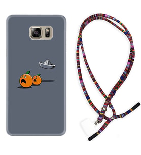 Samsung S7 Edge S20 Fe Plus Ultra S21 S22 Kılıf Boyun Asklı Rasta Silikon Orange Escape 1374
