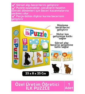Premium Çocuk Zeka El Göz Koordinasyonu Geliştirici Eğitici Öğretici Eğlenceli 48 Parça İLK PUZZLE