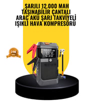 Northcity Işıklı Hava Kompresörlü Taşınabilir Akü Takviye Ünitesi - 4'ü 1 Arada Araç Yardım Cihazı