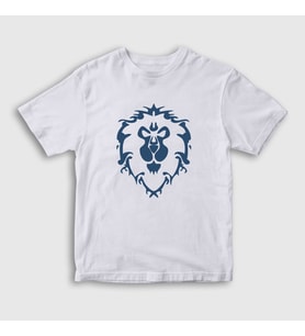 Presmono Unisex Çocuk Beyaz Alliance Logo World Of Warcraft Oyun T-Shirt 422851tt (Beyaz)