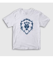 Presmono Unisex Çocuk Beyaz Alliance Logo World Of Warcraft Oyun T-Shirt 422851tt (Beyaz)